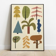 Plakat 50 x 70 cm Kolorowe drzewa