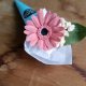 Gerbera -kwiat - filc - jasny róż