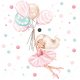 Baletnica pastelowe baloniki- Naklejka na ścianę