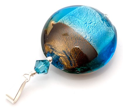 Szk�o weneckie i Swarovski - wisiorek