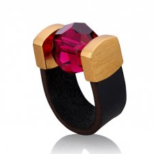 Pierścionek Ruby Leather Ring in Gold