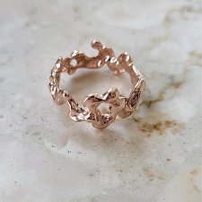 pierścionek WODA - różowe złoto