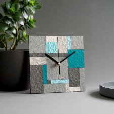 Geometryczny zegar mozaika z papieru z recyklingu