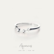 Aquarius - konstelacja Wodnika srebrny pierścionek