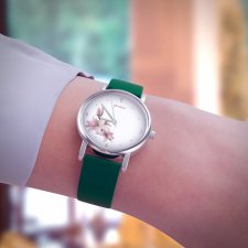 Zegarek mały - Lilia - silikonowy, zielony
