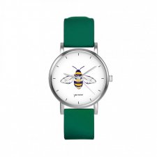 Zegarek mały - Pszczoła - silikonowy, zielony