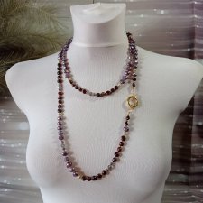Elegancki długi naszyjnik z pereł słodkowodnych Ręcznie robiona biżuteria dla wykwintnych kobiet