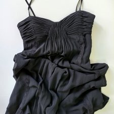 1.2.3.* jedwabna czarna sukienka S