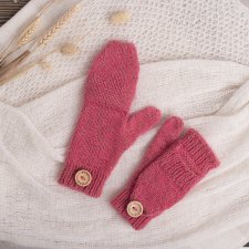 Rękawiczki z klapką różowe