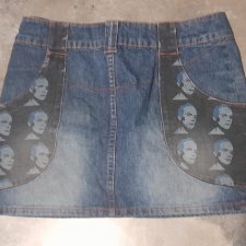 Arkadius jeansowa mini spódniczka M
