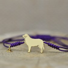 Berneński Pies pasterski - bransoletka z psem, srebro 925 pozłacane