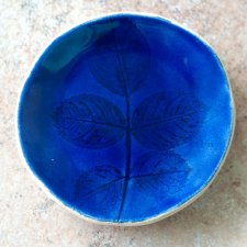 Mydelniczka/fusetka/spodek ręcznie wykonany roślinny niebieski kobaltowy