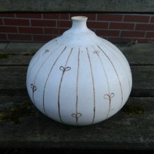 UNIKAT CERAMIKA wazon * pękaty * sand * ręcznie malowany