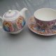 tea single set past times  Glasgow  rose - collection by queens - secesyjnie zdobiony zestaw herbaciany porcelanowy sygnowany