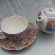 tea single set past times  Glasgow  rose - collection by queens - secesyjnie zdobiony zestaw herbaciany porcelanowy sygnowany