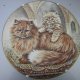 ROYAL WORCESTER 1990 - cats & kittens - cream  persian - kolekcjonerski talerz porcelanowy