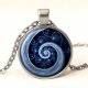 Niebieska spirala - małe kolczyki wiszące - Egginegg