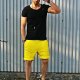 SHORT PANTS 2 BUTTONS UNISEX dresowe neon żółte