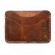 Jasnobrązowy portfel na karty ręcznie robiony Cardholder Handmade