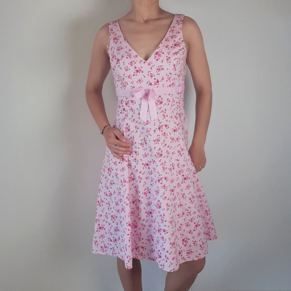 New Look sukienka różowa w drobne kwiaty L 40 - Ubrania vintage - DecoBazaar
