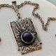 Vintage Norway Lapis Lazuli Pewter Necklace ❤ Modernistyczny naszyjnik, lata 60/70-te. XXw. ❤