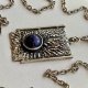 Vintage Norway Lapis Lazuli Pewter Necklace ❤ Modernistyczny naszyjnik, lata 60/70-te. XXw. ❤