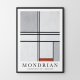 Plakat Mondrian Gray-Red- plakat 50x70 cm