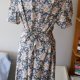 Sukienka Vintage Jedwab Kwiaty Floral 80s