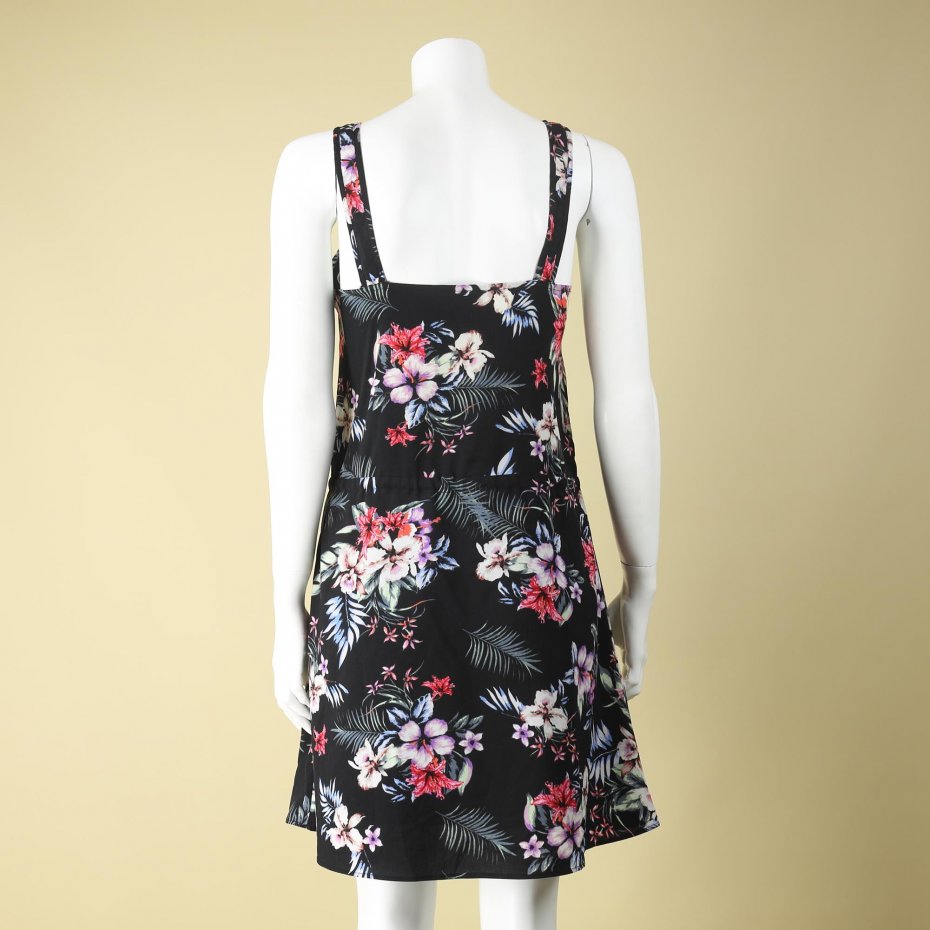 Czarna sukienka w kolorowe kwiaty House, S - Ubrania vintage - DecoBazaar