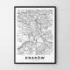 Mapa Kraków - plakat 50x70 cm