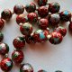 Vintage Chinese Cloisonne Enamel Beads Necklace ❀ڿڰۣ❀ Piękne ręcznie wykonane korale 55szt. - Biżuteria galeryjna, lata 40/60-te.