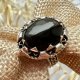 Vintage Ottoman Black Tourmaline Sterling Silver Ring ❀ڿڰۣ❀ Wyjątkowy kamień ❀ڿڰۣ❀ Duży pierścionek - srebro i turmalin ❀ڿڰۣ❀ Ręczna praca