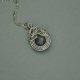 Wisiorek labradoryt, wire wrapping, stal chirurgiczna