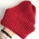 Ręcznie robiona czapka beanie AUREA 100% Baby Merino plus moher i jedwab 16/14 Czerwony