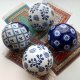 Unikat! ❤ Vintage Scottish Porcelain Cobalt Blue & White Carpet Ball