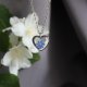 Srebrna zawieszka serce srebrny wisiorek serduszko naszyjnik suszone kwiaty żywica naturalna biżuteria niezapominajki niezapominajka