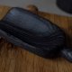 Rzeźbiona drewniana miarka, czerpak drewniany czarny Woodwasp