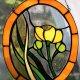 Kaczeńce, żółte kwiaty, witraż Tiffany