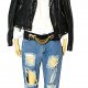 NOWE JEANSY Z DZIURAMI M L BOYFRIEND MOM JEANS