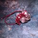 Czerwona LUNULA turmalin kryształ górski księżyc bransoletka ochronna Delfina Dolls mikromakrama