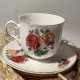 London Collection bone china duża filiżanka i spodek róże i fiołki