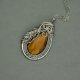 Wisiorek tygrysie oko, wire wrapping, stal chirurgiczna