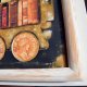 Anioł Bibliofil 13, oryginalny obraz ręcznie malowany, collage, w drewnianej ramie