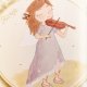 anioł grający na skrzypcach, personalizowana pamiątka I Komunii dla dziewczynki