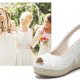 Espadryle ślubne Boho ivory - wysokość 7,5 cm - rozmiar 36