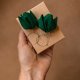 Romantyczny prezent dla kobiety kolczyki TULIPANY premium butelkowa zieleń