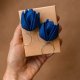 Kobaltowe kolczyki kwiaty - TULIPANY premium - bardzo lekkie