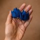 Kobaltowe kolczyki kwiaty - TULIPANY premium - bardzo lekkie