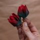 Romantyczne ciemno-czerwone kolczyki kwiatowe TULIPANY premium