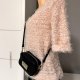 Sweter pudrowy róż łososiowy puchaty F&F krótki rękaw